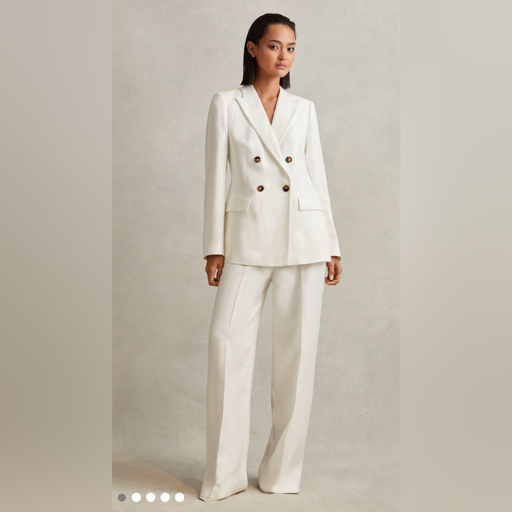 Reiss Viscose Linen Double Breasted Suit